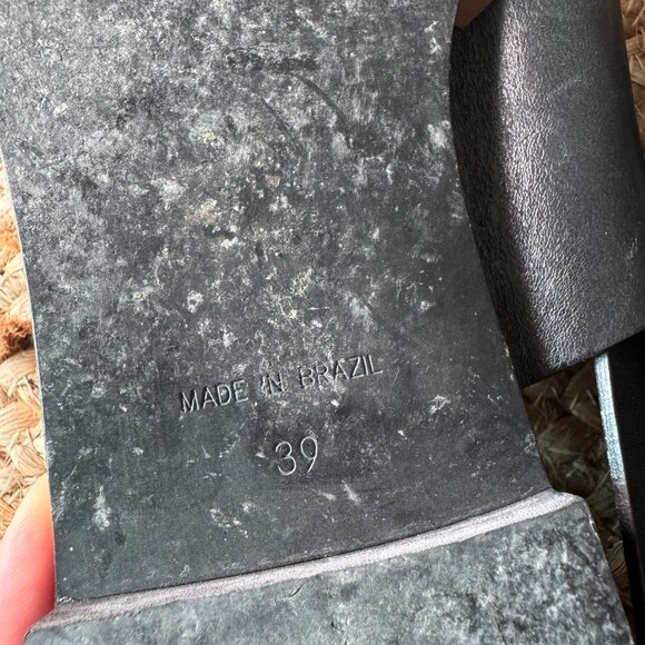 Mellow Yellow Black Leather Sandals - Size EU 39 / US 8.5-9 🖤 - Picture 3 of 8